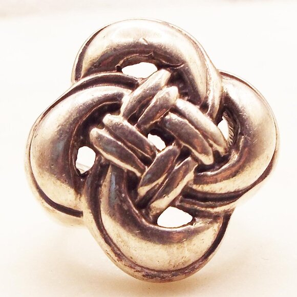 CELTIC TALISMAN KNOT STERLING SZ. 5 3/4 BY ITALIAN ARTIST HEAVY RING A - Picture 1 of 4